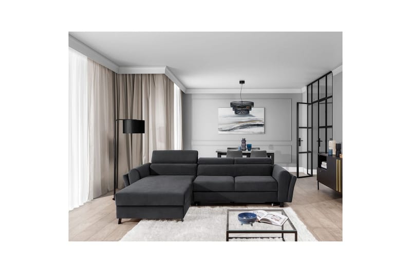 Seksjon Eltap Mariall 288x200x92 cm - Monolith 97, Mørk Grå, Venstre - Møbler - Sofaer - Sovesofaer - Sovesofa divan