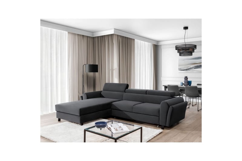 Seksjon Eltap Mariall 288x200x92 cm - Monolith 97, Mørk Grå, Venstre - Møbler - Sofaer - Sovesofaer - Sovesofa divan
