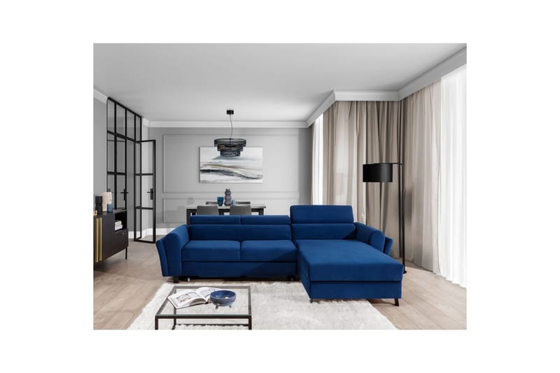 Seksjon Eltap Mariall 288x200x92 cm - Riviera 81, Blå, Høyre - Møbler - Sofaer - Sovesofaer - Sovesofa divan