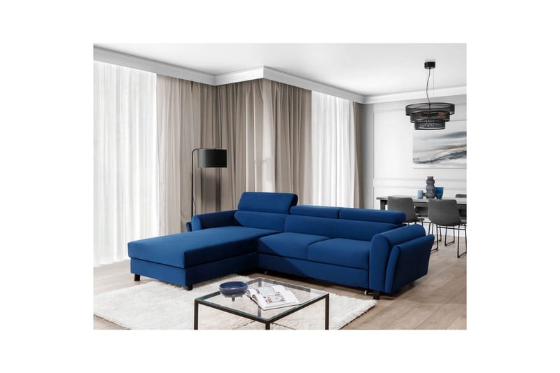 Seksjon Eltap Mariall 288x200x92 cm - Riviera 81, Blå, Venstre - Møbler - Sofaer - Sovesofaer - Sovesofa divan