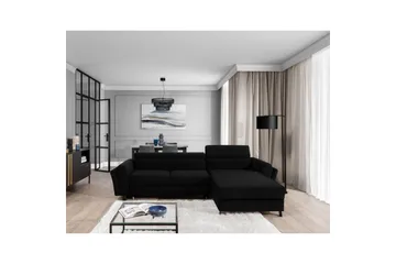 Seksjon Eltap Mariall 288x200x92 cm - Sawana 14, Svart, Høyre - Møbler - Sofaer - Sovesofaer - Sovesofa divan