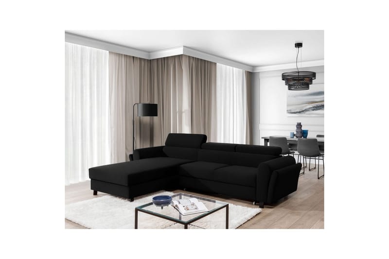 Seksjon Eltap Mariall 288x200x92 cm - Sawana 14, Svart, Venstre - Møbler - Sofaer - Sovesofaer - Sovesofa divan