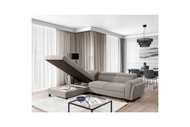 Seksjon Eltap Mariall 288x200x92 cm - Paros 02, Beige, Venstre - Møbler - Sofaer - Sovesofaer - Sovesofa divan