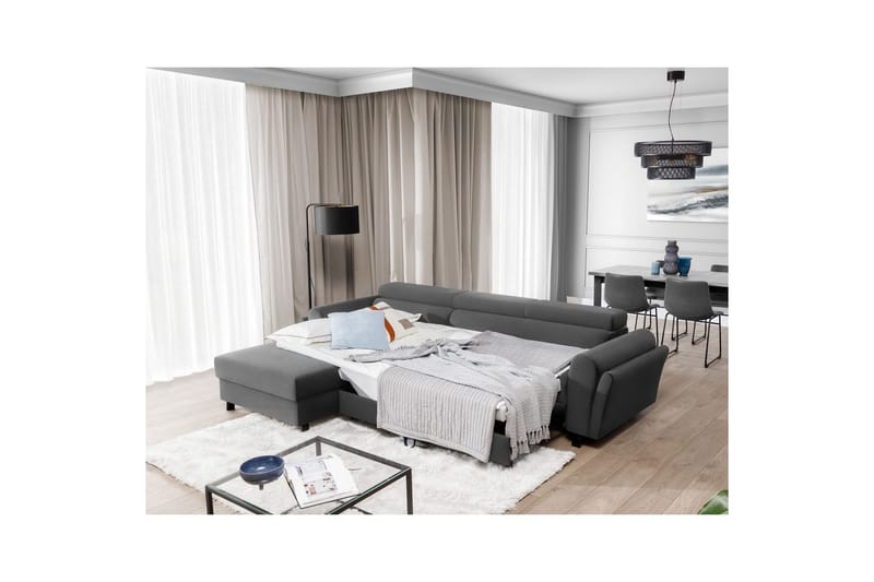 Seksjon Eltap Mariall 288x200x92 cm - Paros 06, Grå, Venstre - Møbler - Sofaer - Sovesofaer - Sovesofa divan