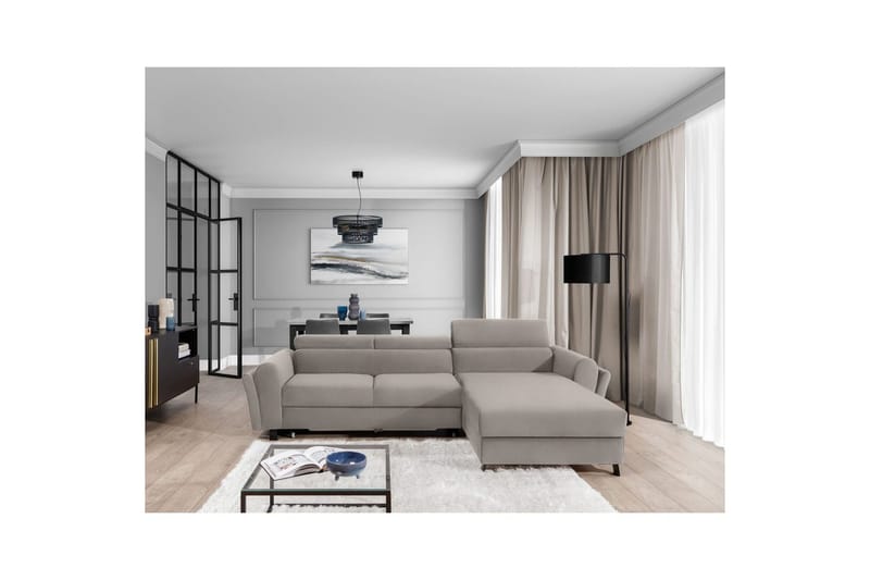 Seksjon Eltap Mariall 288x200x92 cm - Paros 02, Beige, Høyre - Møbler - Sofaer - Sovesofaer - Sovesofa divan