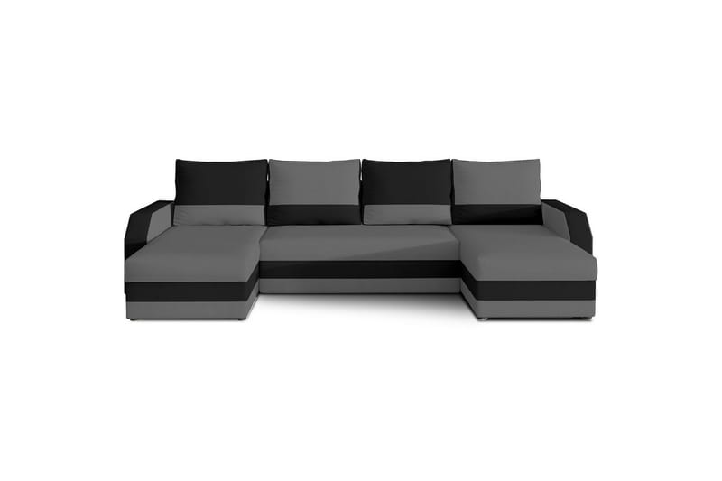 Seksjon Eltap Marion 312x143x88 cm - Alova 36, Alova 04, Grå, Svart - Møbler - Sofaer - Sovesofaer - U sovesofa