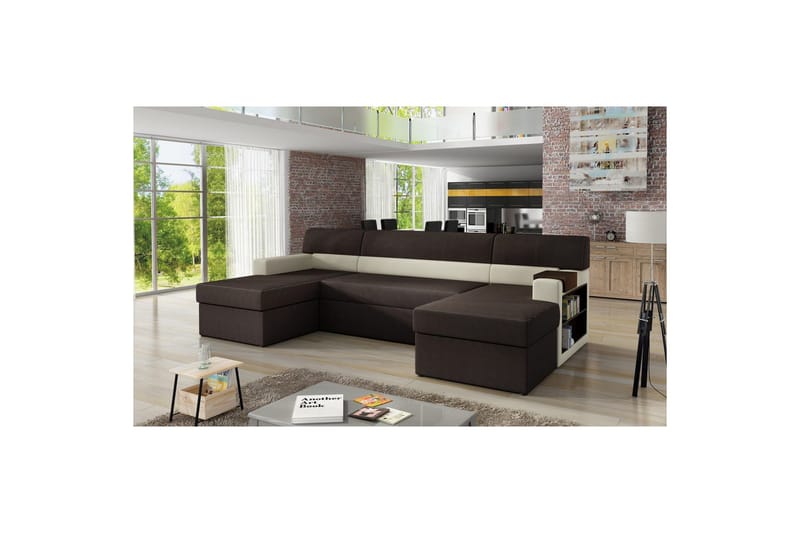 Seksjon Eltap Markos 310x159x90 cm, Jasmine 29, Soft 33, Brun, Beige, Høyre