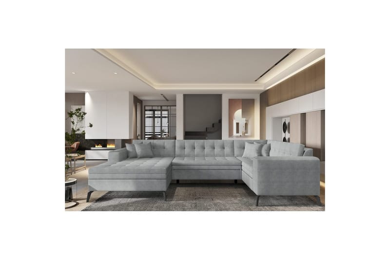 Seksjon Eltap Montez 340x180x93 cm, Gojo 4, Grå, Venstre