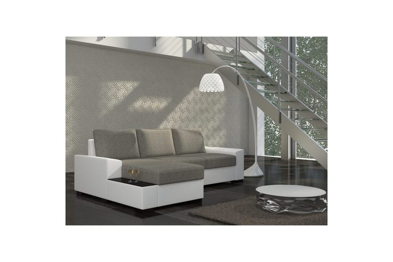 Seksjon Eltap Negro 245x165x90 cm, Berlin 01, Myk 17, Grå, Hvit, Venstre