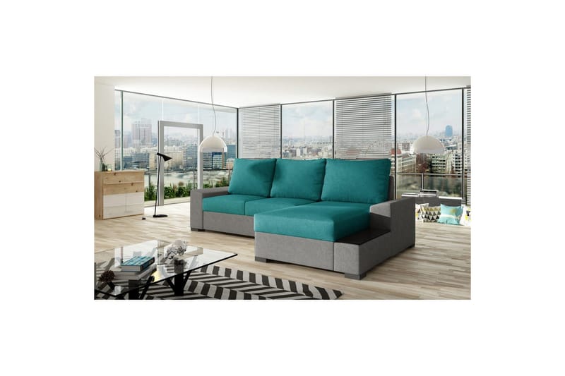 Seksjon Eltap Negro 245x165x90 cm - Dora 85, Dora 90, Mørk grønn, Grå, Høyre - Møbler - Sofaer - Sovesofaer - Sovesofa divan