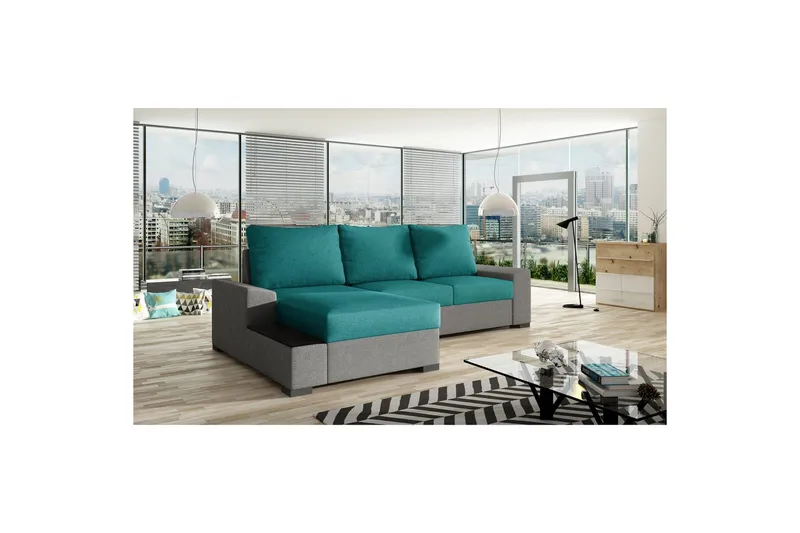 Seksjon Eltap Negro 245x165x90 cm, Dora 85, Dora 90, Mørk grønn, Grå, Venstre