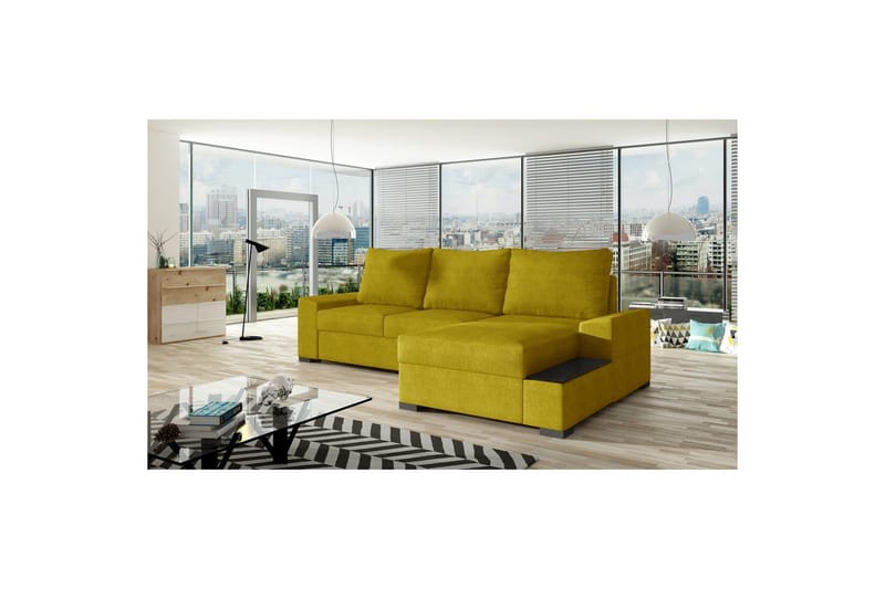 Seksjon Eltap Negro 245x165x90 cm - Omega 68, Gul, Høyre - Møbler - Sofaer - Sovesofaer - Sovesofa divan
