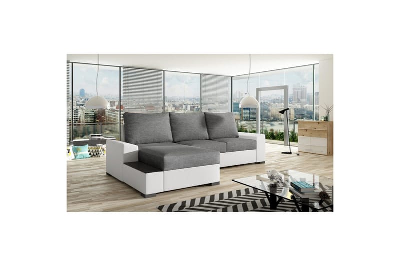 Seksjon Eltap Negro 245x165x90 cm, Sawana 05, Soft 17, Grå, Hvit, Venstre