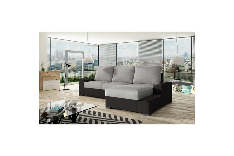 Seksjon Eltap Negro 245x165x90 cm, Sawana 21, Soft 11, Grå, Svart, Høyre