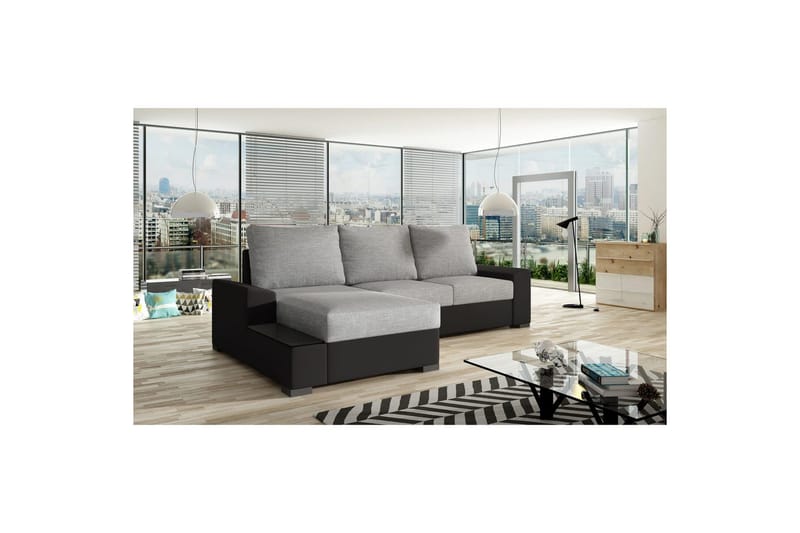 Seksjon Eltap Negro 245x165x90 cm, Sawana 21, Soft 11, Grå, Svart, Venstre
