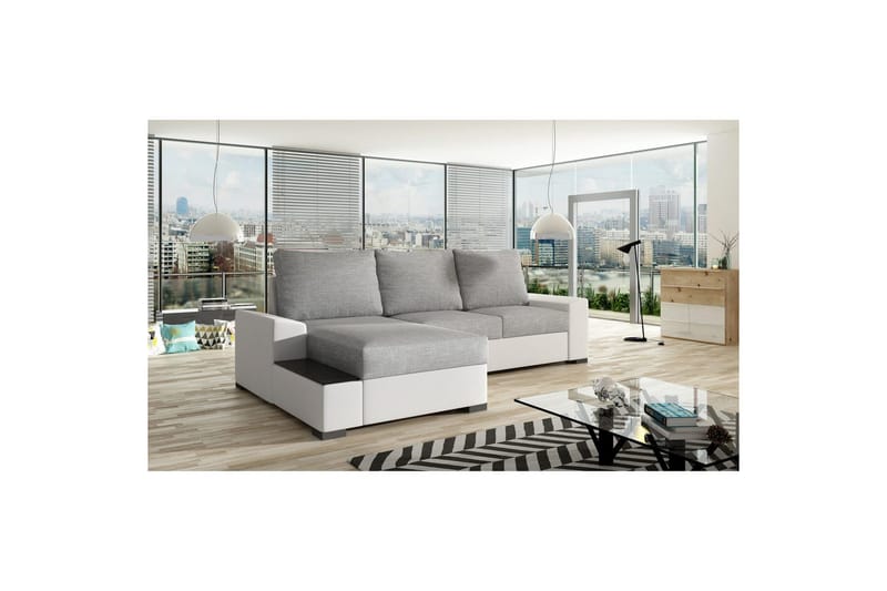 Seksjon Eltap Negro 245x165x90 cm - Sawana 21, Soft 17, Grå, Hvit, Venstre - Møbler - Sofaer - Sovesofaer - Sovesofa divan