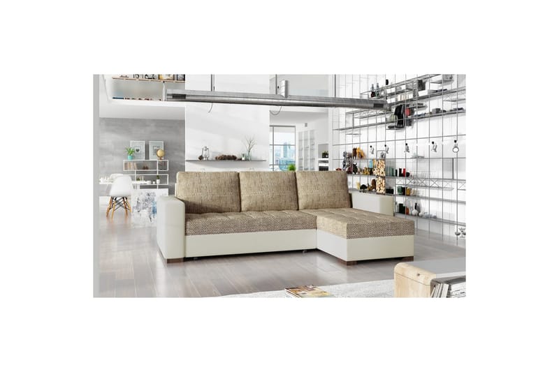 Seksjon Eltap Newark 237x150x90 cm - Berlin 03, Soft 33, Beige - Møbler - Sofaer - Sovesofaer - Sovesofa divan