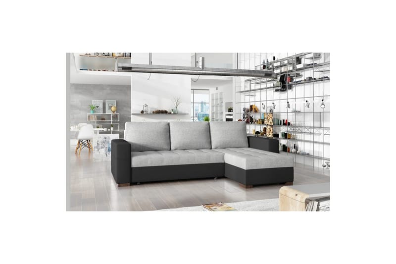 Seksjon Eltap Newark 237x150x90 cm - Sawana 21, Soft 11, Grå, Svart - Møbler - Sofaer - Sovesofaer - Sovesofa divan