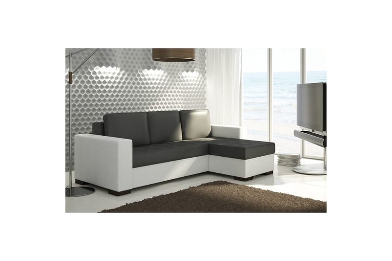 Seksjon Eltap Newark 237x150x90 cm - Soft 11, Soft 17, Svart, Hvit - Møbler - Sofaer - Sovesofaer - Sovesofa divan