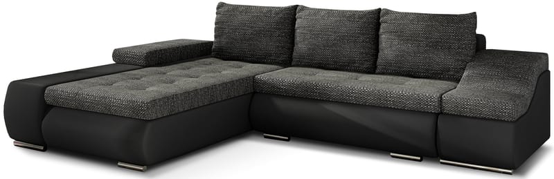 Seksjon Eltap Ontario 295x200x82 cm, Berlin 02, Soft 11, Svart, Venstre