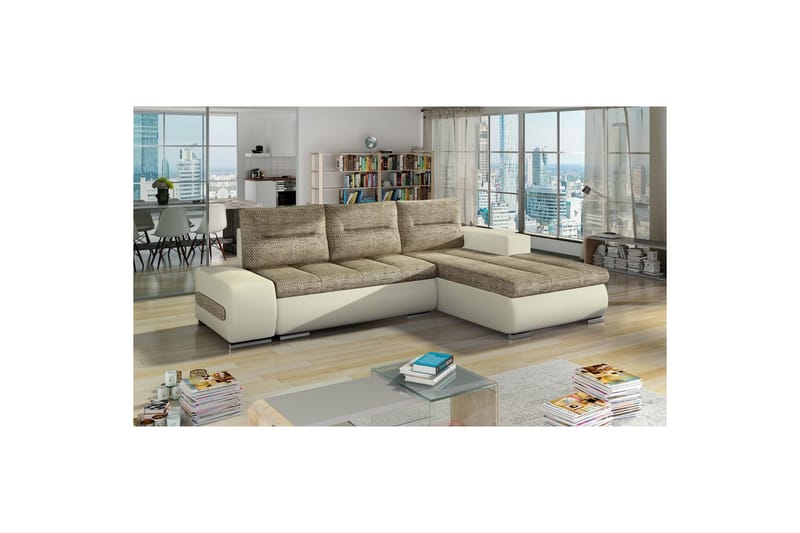 Seksjon Eltap Ottavio 275x180x85 cm - Berlin 03, Soft 33, Beige, Høyre - Møbler - Sofaer - Sovesofaer - Sovesofa divan
