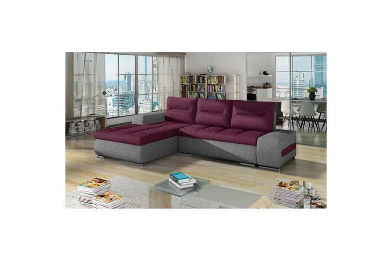 Seksjon Eltap Ottavio 275x180x85 cm - Lars 68, Lars 98, Lilla, Grå, Venstre - Møbler - Sofaer - Sovesofaer - Sovesofa divan