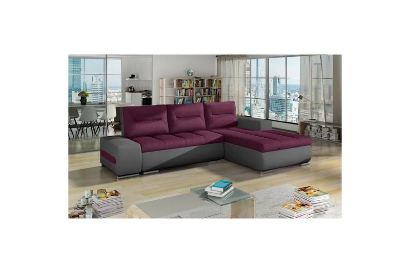 Seksjon Eltap Ottavio 275x180x85 cm, Lars 68, Soft 29, Lilla, Grå, Høyre