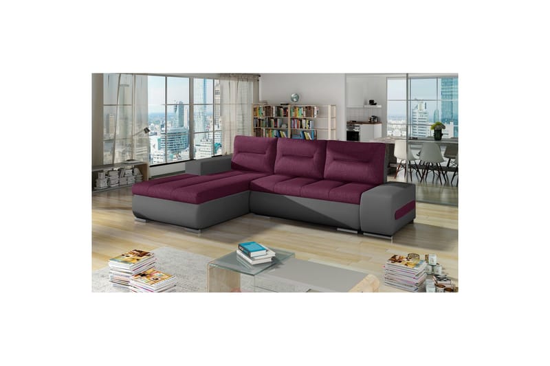 Seksjon Eltap Ottavio 275x180x85 cm - Lars 68, Soft 29, Lilla, Grå, Venstre - Møbler - Sofaer - Sovesofaer - Sovesofa divan
