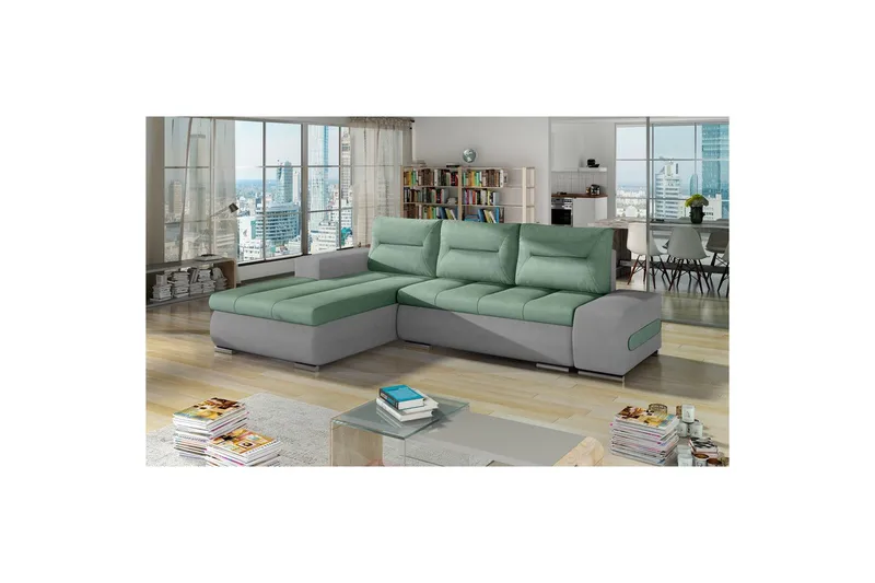 Seksjon Eltap Ottavio 275x180x85 cm - Soro 34, Soro 83, Grønn, Hvit, Venstre - Møbler - Sofaer - Sovesofaer - Sovesofa divan