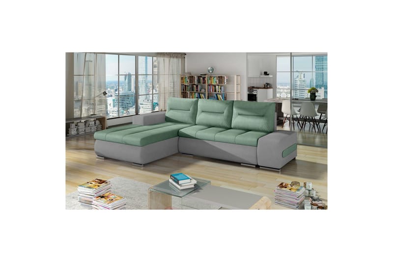 Seksjon Eltap Ottavio 275x180x85 cm - Soro 34, Soro 83, Grønn, Hvit, Venstre - Møbler - Sofaer - Sovesofaer - Sovesofa divan