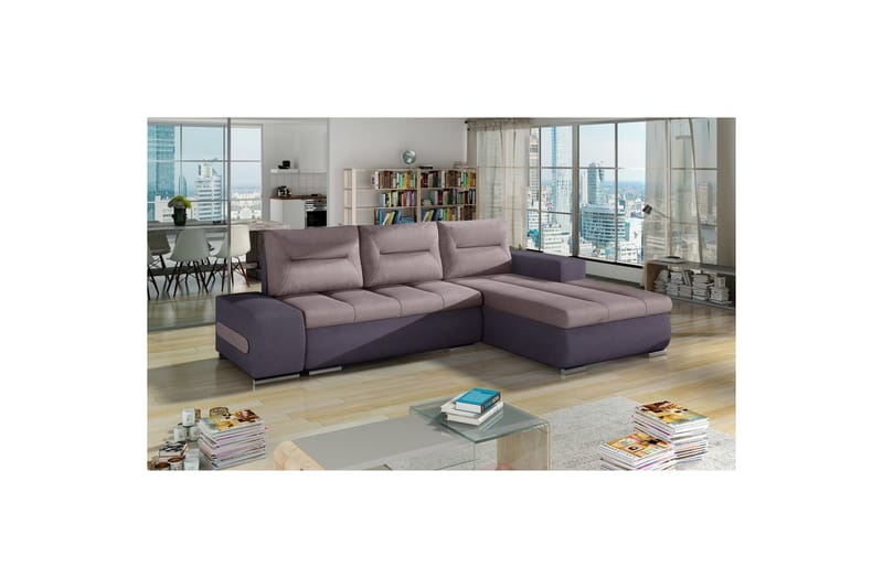 Seksjon Eltap Ottavio 275x180x85 cm - Soro 61, Soro 65, Rosa, Lilla, Høyre - Møbler - Sofaer - Sovesofaer - Sovesofa divan