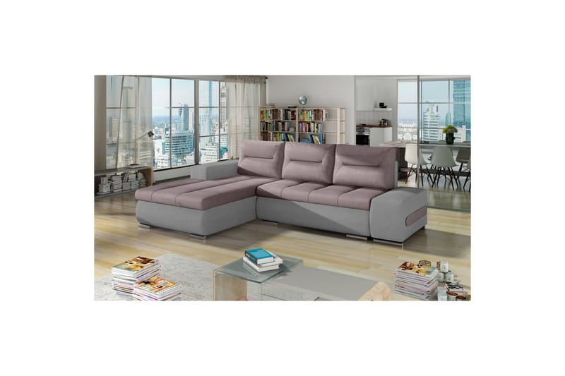 Seksjon Eltap Ottavio 275x180x85 cm - Soro 61, Soro 83, Rosa, Hvit, Venstre - Møbler - Sofaer - Sovesofaer - Sovesofa divan
