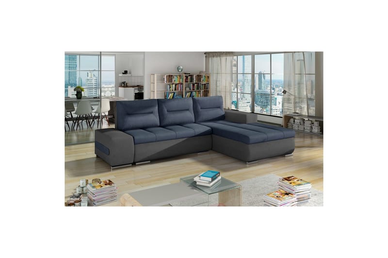 Seksjon Eltap Ottavio 275x180x85 cm - Soro 76, Soro 93, Blå, Grå, Høyre - Møbler - Sofaer - Sovesofaer - Sovesofa divan