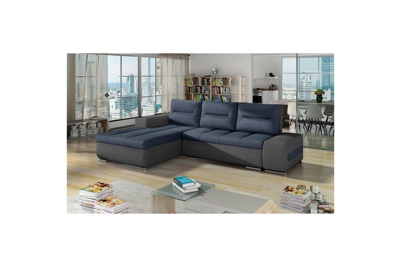 Seksjon Eltap Ottavio 275x180x85 cm - Soro 76, Soro 93, Blå, Grå, Venstre - Møbler - Sofaer - Sovesofaer - Sovesofa divan