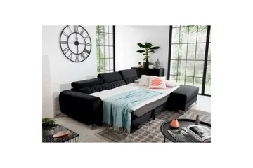 Seksjonssofa Eltap Grayson 278x205x92 cm - Loco 10, Svart, Høyre - Møbler - Sofaer - Sovesofaer - Sovesofa divan