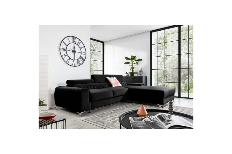 Seksjonssofa Eltap Grayson 278x205x92 cm - Loco 10, Svart, Høyre - Møbler - Sofaer - Sovesofaer - Sovesofa divan