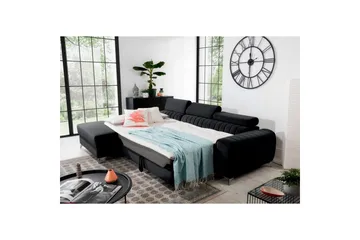 Seksjonssofa Eltap Grayson 278x205x92 cm - Loco 10, Svart, Venstre - Møbler - Sofaer - Sovesofaer - Sovesofa divan