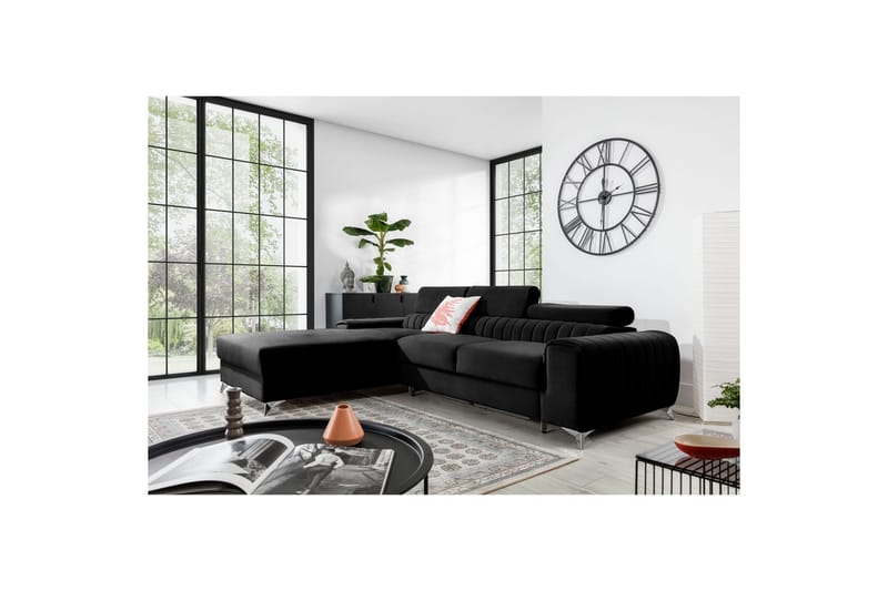 Seksjonssofa Eltap Grayson 278x205x92 cm - Loco 10, Svart, Venstre - Møbler - Sofaer - Sovesofaer - Sovesofa divan