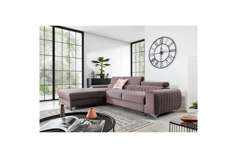 Seksjonssofa Eltap Grayson 278x205x92 cm - Loco 24, Rosa, Venstre - Møbler - Sofaer - Sovesofaer - Sovesofa divan
