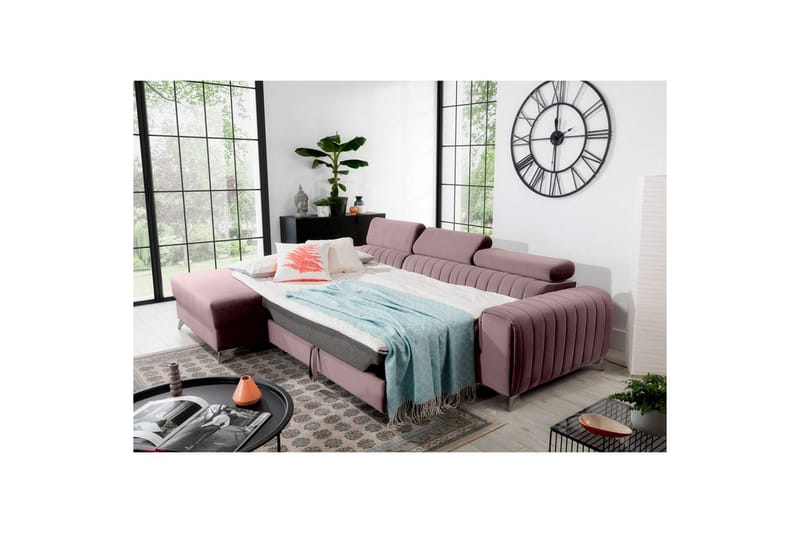 Seksjonssofa Eltap Grayson 278x205x92 cm - Loco 24, Rosa, Venstre - Møbler - Sofaer - Sovesofaer - Sovesofa divan