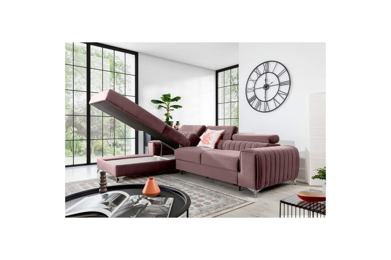 Seksjonssofa Eltap Grayson 278x205x92 cm - Loco 24, Rosa, Venstre - Møbler - Sofaer - Sovesofaer - Sovesofa divan