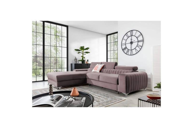 Seksjonssofa Eltap Grayson 278x205x92 cm - Loco 24, Rosa, Venstre - Møbler - Sofaer - Sovesofaer - Sovesofa divan