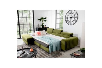 Seksjonssofa Eltap Grayson 278x205x92 cm - Loco 33, Grønn, Venstre - Møbler - Sofaer - Sovesofaer - Sovesofa divan