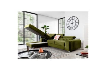 Seksjonssofa Eltap Grayson 278x205x92 cm - Loco 33, Grønn, Venstre - Møbler - Sofaer - Sovesofaer - Sovesofa divan