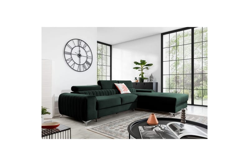Seksjonssofa Eltap Grayson 278x205x92 cm - Loco 35, Mørk Grønn, Høyre - Møbler - Sofaer - Sovesofaer - Sovesofa divan
