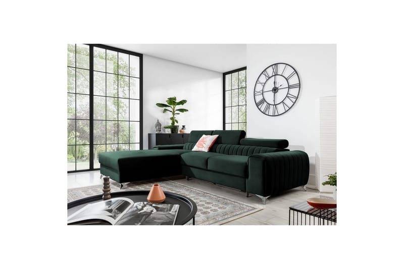 Seksjonssofa Eltap Grayson 278x205x92 cm - Loco 35, Mørk Grønn, Venstre - Møbler - Sofaer - Sovesofaer - Sovesofa divan