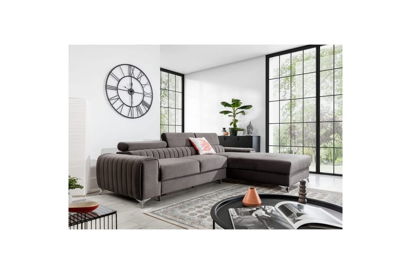 Seksjonssofa Eltap Grayson 278x205x92 cm - Loco 4, Lys Grå, Høyre - Møbler - Sofaer - Sovesofaer - Sovesofa divan