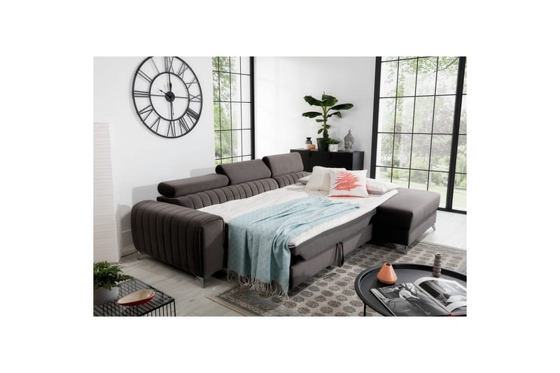 Seksjonssofa Eltap Grayson 278x205x92 cm - Loco 4, Lys Grå, Høyre - Møbler - Sofaer - Sovesofaer - Sovesofa divan