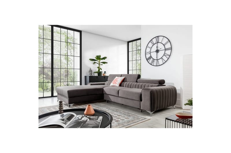 Seksjonssofa Eltap Grayson 278x205x92 cm - Loco 4, Lys Grå, Venstre - Møbler - Sofaer - Sovesofaer - Sovesofa divan