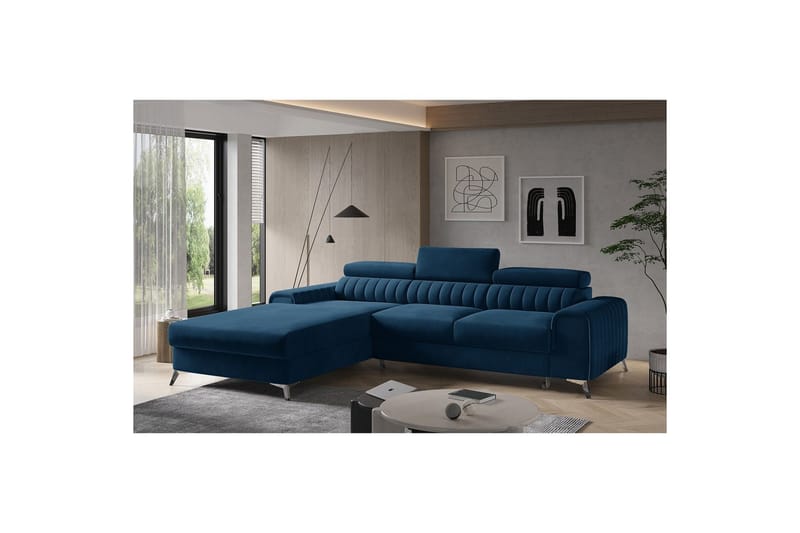 Seksjonssofa Eltap Grayson 278x205x92 cm - Lukso 40, Mørk Blå, Venstre - Møbler - Sofaer - Sovesofaer - Sovesofa divan